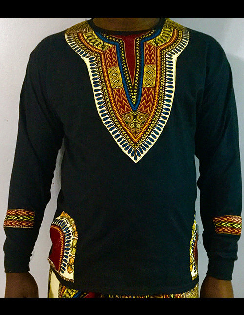 Men's African Print Long Sleeve Shirt